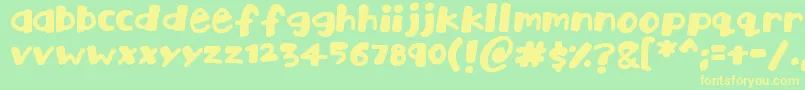 Playtime-Schriftart – Gelbe Schriften auf grünem Hintergrund
