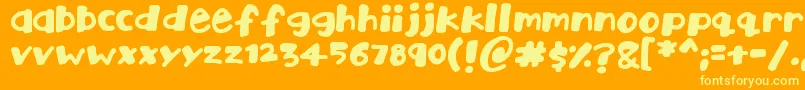 Playtime-fontti – keltaiset fontit oranssilla taustalla
