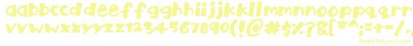 Playtime-Schriftart – Gelbe Schriften auf weißem Hintergrund