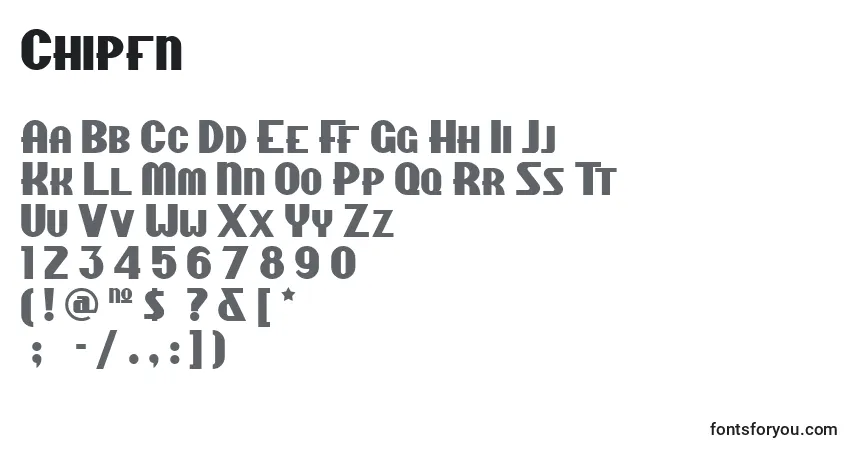 A fonte Chipfn – alfabeto, números, caracteres especiais