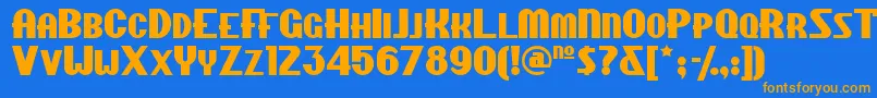 Chipfn Font – Orange Fonts on Blue Background