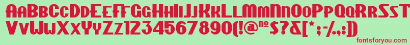 Chipfn Font – Red Fonts on Green Background