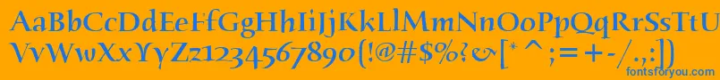 HumanaSerifItcMedium Font – Blue Fonts on Orange Background