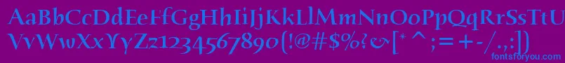 Шрифт HumanaSerifItcMedium – синие шрифты на фиолетовом фоне