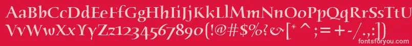 HumanaSerifItcMedium Font – Pink Fonts on Red Background
