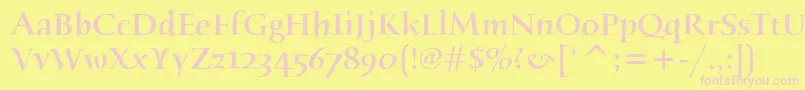 HumanaSerifItcMedium Font – Pink Fonts on Yellow Background