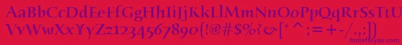 HumanaSerifItcMedium Font – Purple Fonts on Red Background