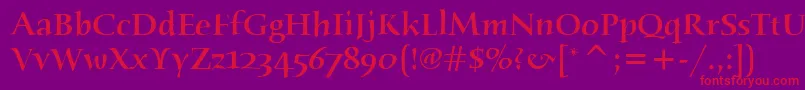 HumanaSerifItcMedium Font – Red Fonts on Purple Background