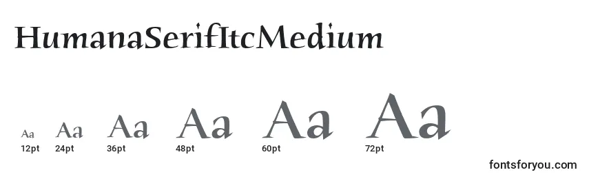 HumanaSerifItcMedium Font Sizes
