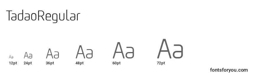Размеры шрифта TadaoRegular