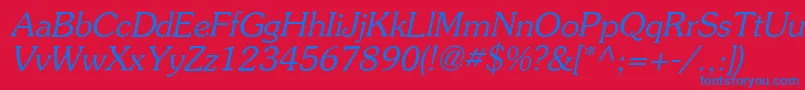 Souvi Font – Blue Fonts on Red Background