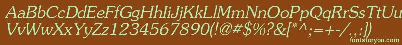 Шрифт Souvi – зелёные шрифты на коричневом фоне