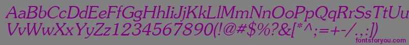 Souvi-fontti – violetit fontit harmaalla taustalla