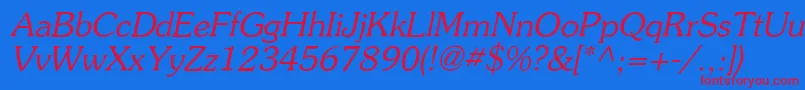 Souvi Font – Red Fonts on Blue Background