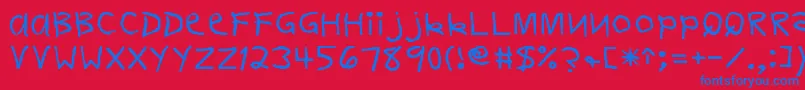 FirstgraderNormal Font – Blue Fonts on Red Background