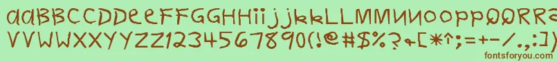 FirstgraderNormal Font – Brown Fonts on Green Background