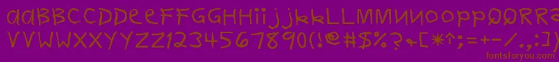 FirstgraderNormal Font – Brown Fonts on Purple Background