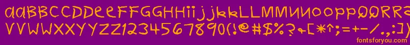 FirstgraderNormal Font – Orange Fonts on Purple Background