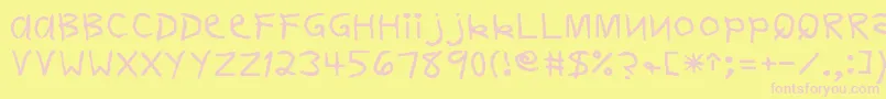 FirstgraderNormal Font – Pink Fonts on Yellow Background