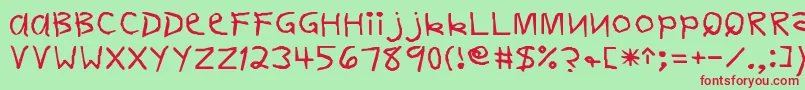 FirstgraderNormal Font – Red Fonts on Green Background