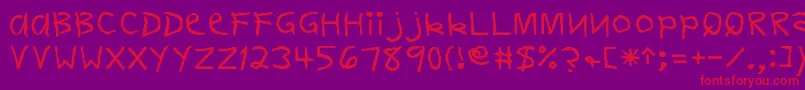 FirstgraderNormal Font – Red Fonts on Purple Background