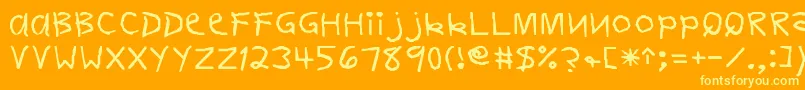 FirstgraderNormal Font – Yellow Fonts on Orange Background