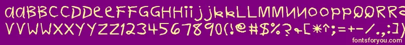 FirstgraderNormal Font – Yellow Fonts on Purple Background