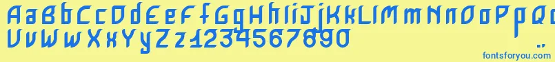 KrugoviRegular Font – Blue Fonts on Yellow Background