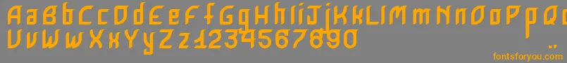 KrugoviRegular-fontti – oranssit fontit harmaalla taustalla