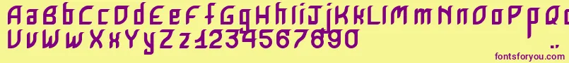 KrugoviRegular Font – Purple Fonts on Yellow Background