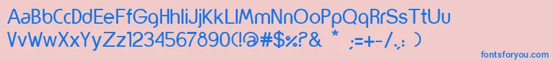Yorkville-fontti – siniset fontit vaaleanpunaisella taustalla