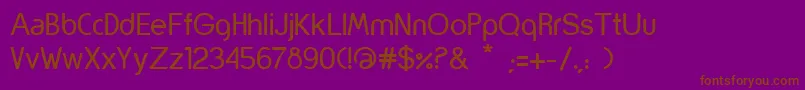 フォントYorkville – 紫色の背景に茶色のフォント