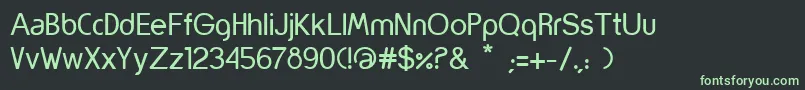 フォントYorkville – 黒い背景に緑の文字