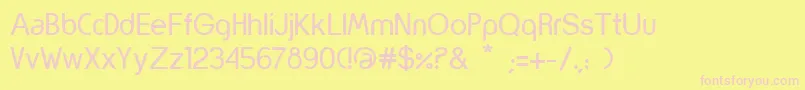 Czcionka Yorkville – różowe czcionki na żółtym tle