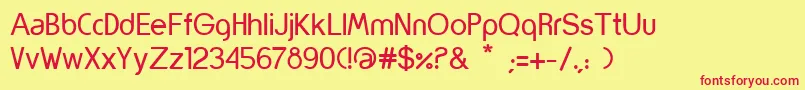 Yorkville Font – Red Fonts on Yellow Background