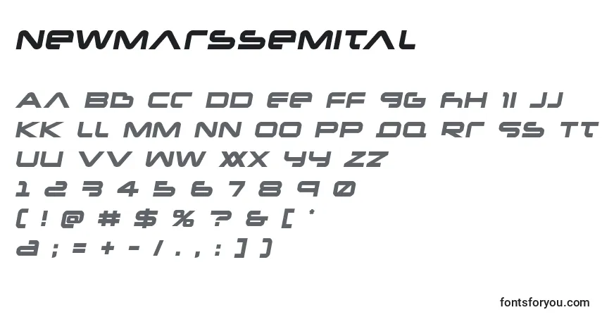 Schriftart Newmarssemital – Alphabet, Zahlen, spezielle Symbole
