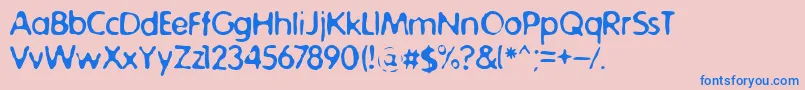 Czcionka OnsokuSeinenPlane – niebieskie czcionki na różowym tle