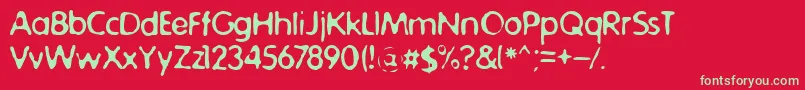 OnsokuSeinenPlane-Schriftart – Grüne Schriften auf rotem Hintergrund