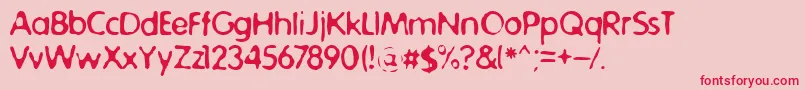 OnsokuSeinenPlane-Schriftart – Rote Schriften auf rosa Hintergrund