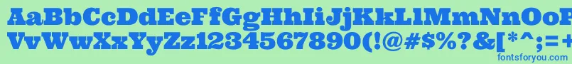 Ultra Font – Blue Fonts on Green Background