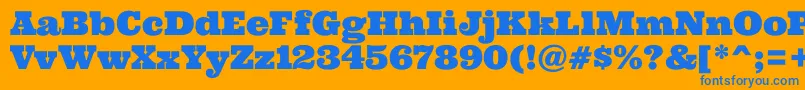 Ultra Font – Blue Fonts on Orange Background