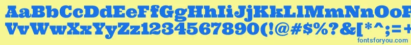 Ultra Font – Blue Fonts on Yellow Background