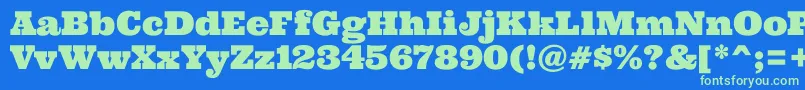 Ultra Font – Green Fonts on Blue Background