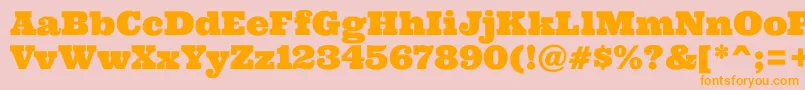 Ultra-Schriftart – Orangefarbene Schriften auf rosa Hintergrund