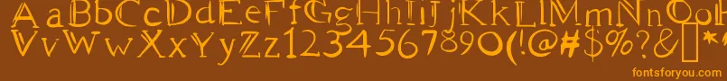 PanYVino Font – Orange Fonts on Brown Background