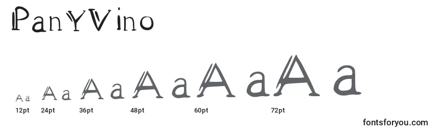 PanYVino Font Sizes