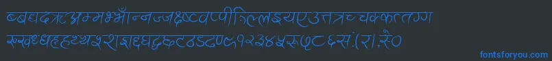 フォントAnandaAkchyar – 黒い背景に青い文字