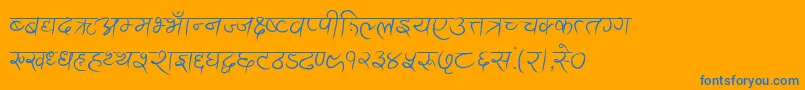 フォントAnandaAkchyar – オレンジの背景に青い文字