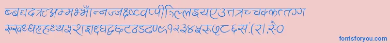 AnandaAkchyar Font – Blue Fonts on Pink Background