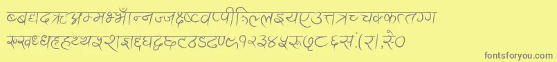 フォントAnandaAkchyar – 黄色の背景に灰色の文字